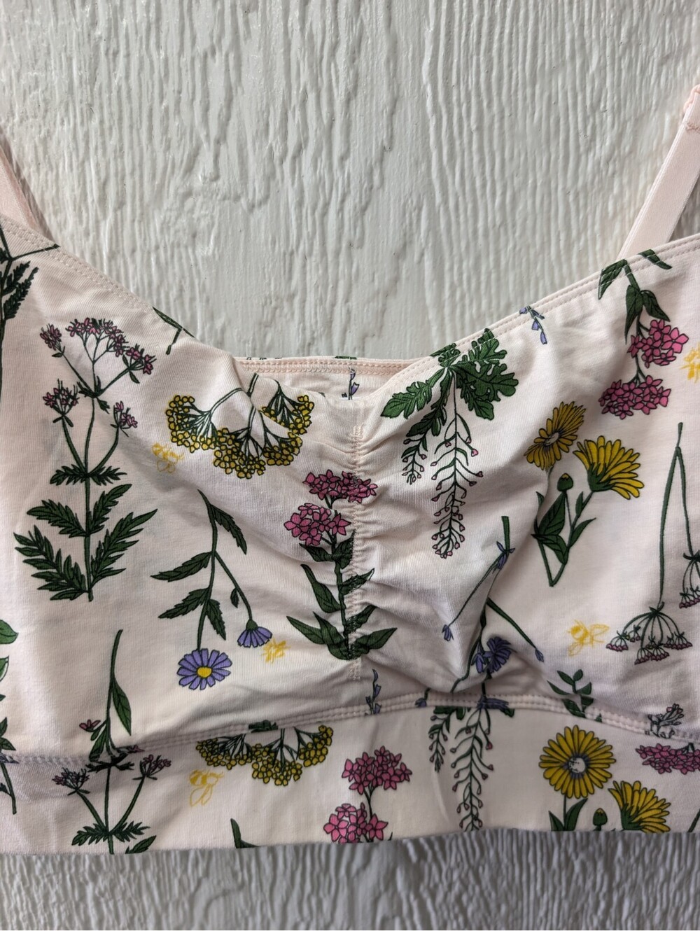 Duluth Trading Organic Cotton Bralette Bra Floral Wildflowers Women's Size XL - Picture 2 of 6